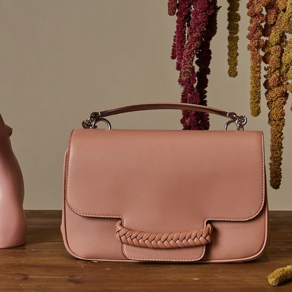 THE KNEED Alexia Pink Top-Handle Bag in Rose Antica - Picture 1 of 10